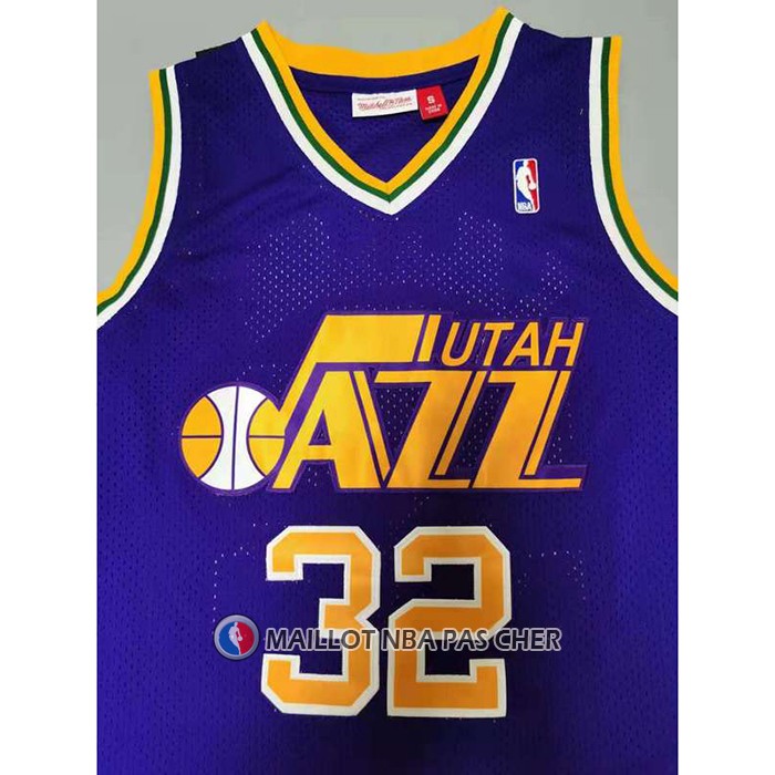 Maillot Utah Jazz Karl Malone NO 32 Mitchell & Ness 1991-92  volet